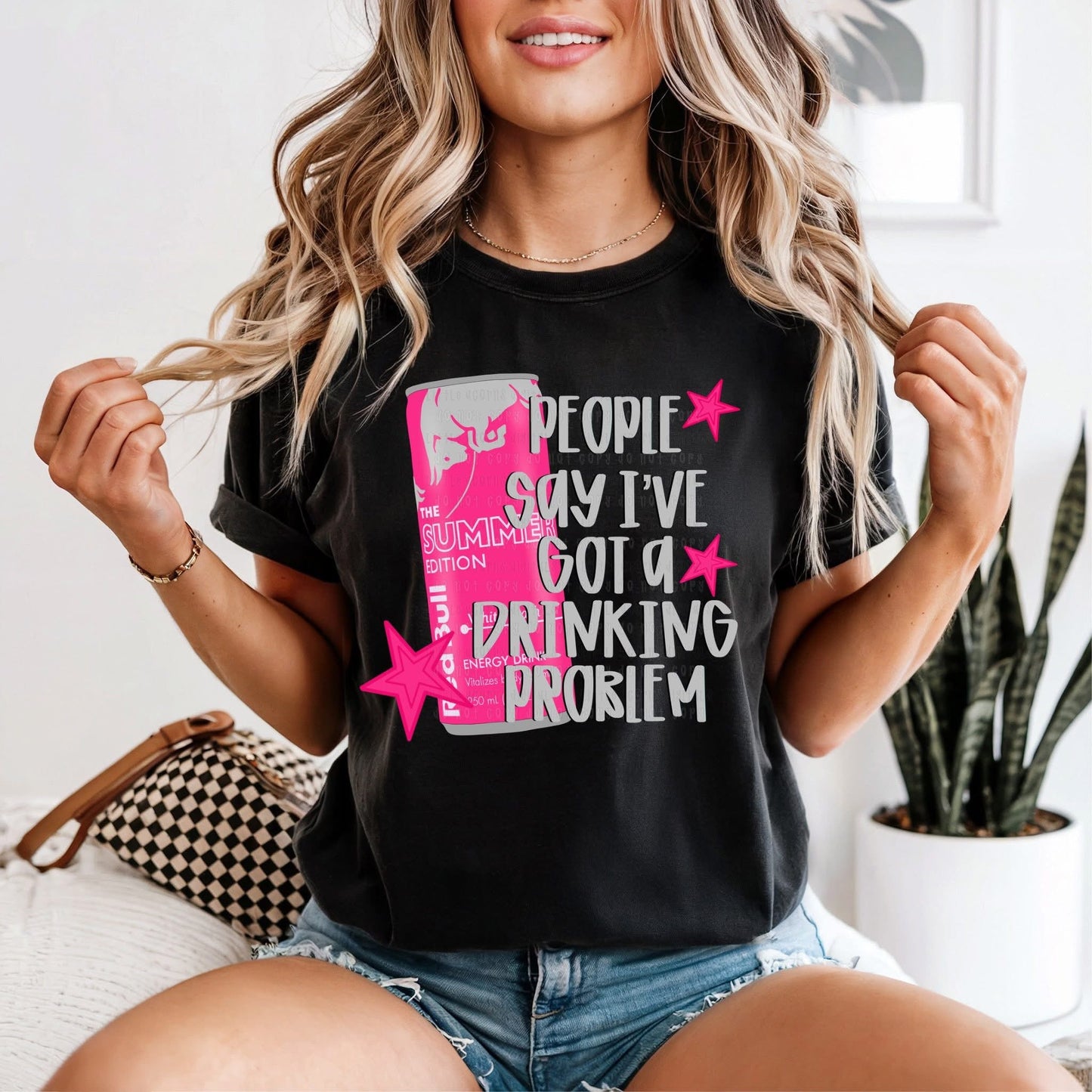 Drinkin Problem Pink Bull Tshirt - Like A Duchess