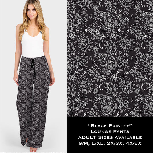 Black Paisley - Lounge Pants - Like A Duchess