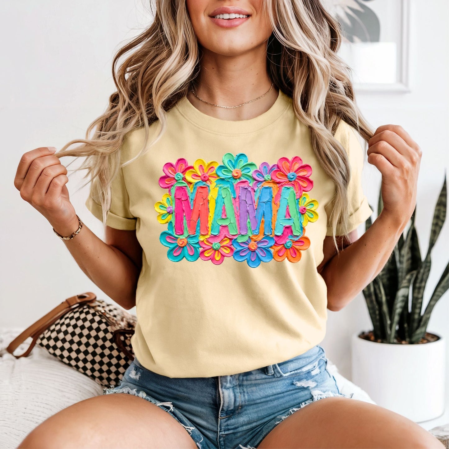 Painted Floral Mama Tshirt - Like A Duchess