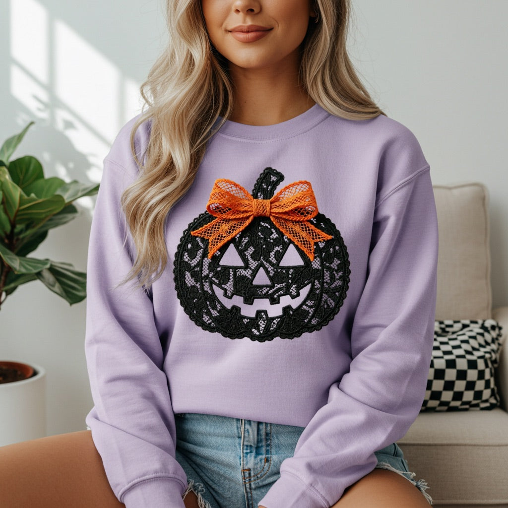 Lace Jack O Lantern Sweatshirt - Like A Duchess