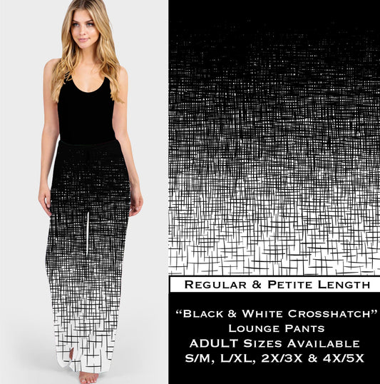 Black & White Crosshatch - Lounge Pants - Like A Duchess