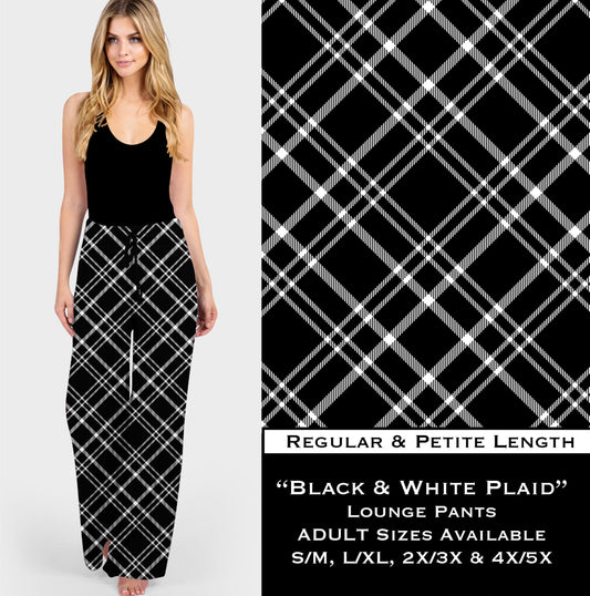 Black & White Plaid - Lounge Pants - Like A Duchess