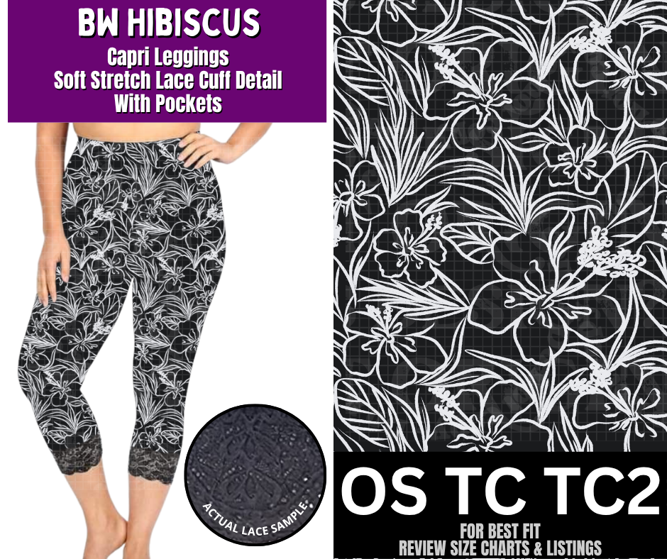BW Hibiscus Lace Cuff Capris w/ Pockets - Like A Duchess