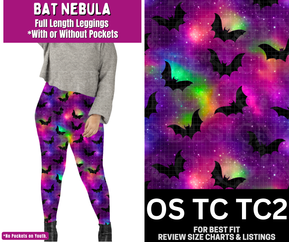 Bat Nebula Full Length Leggings w/ Pockets - Like A Duchess