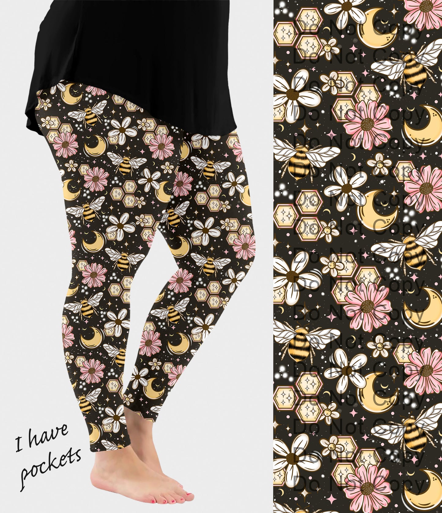 RTS - Bees and Moon Leggings w/ Pockets - Like A Duchess