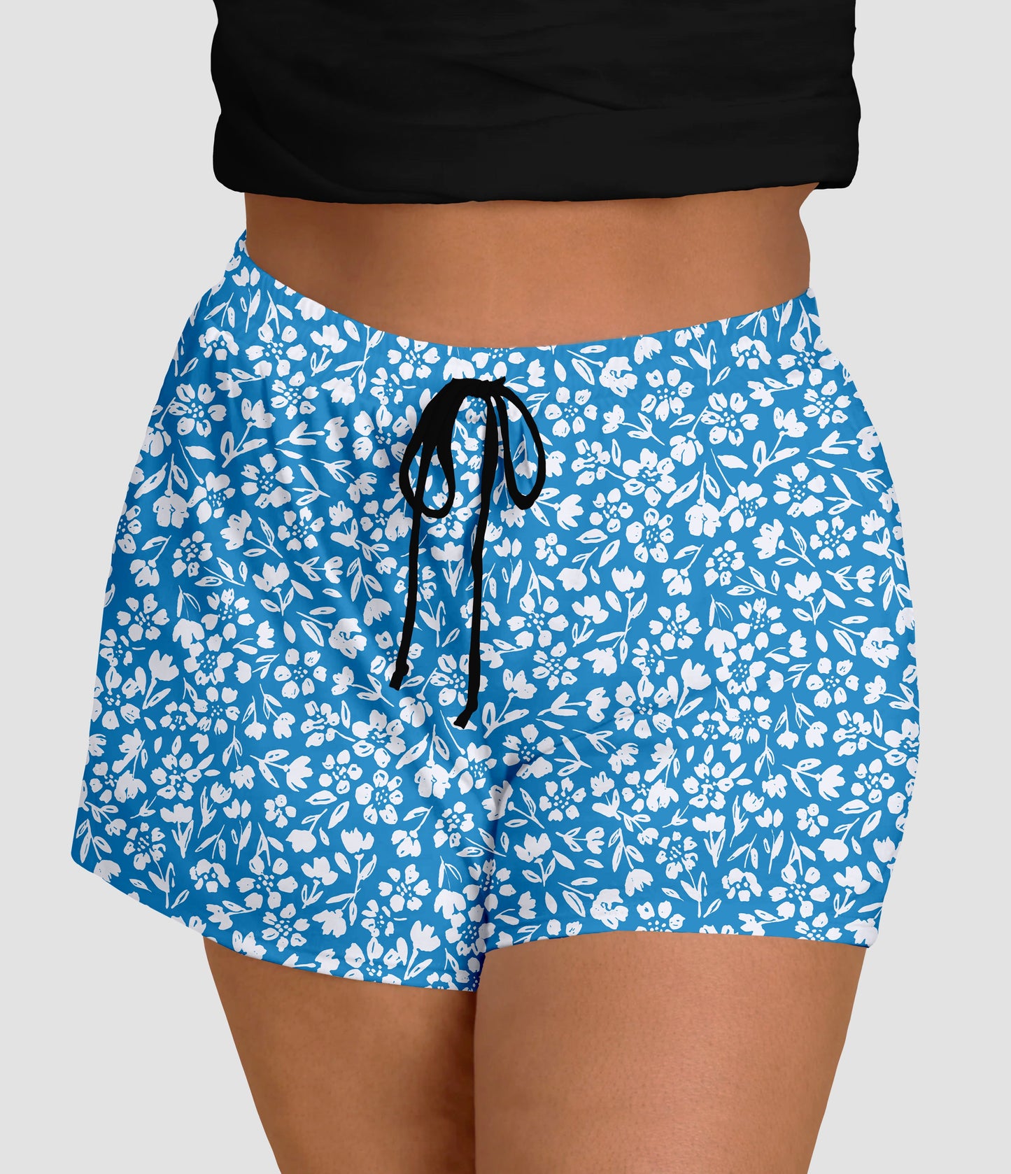 RTS - Blue Dainty Floral Jogger Shorts - Like A Duchess
