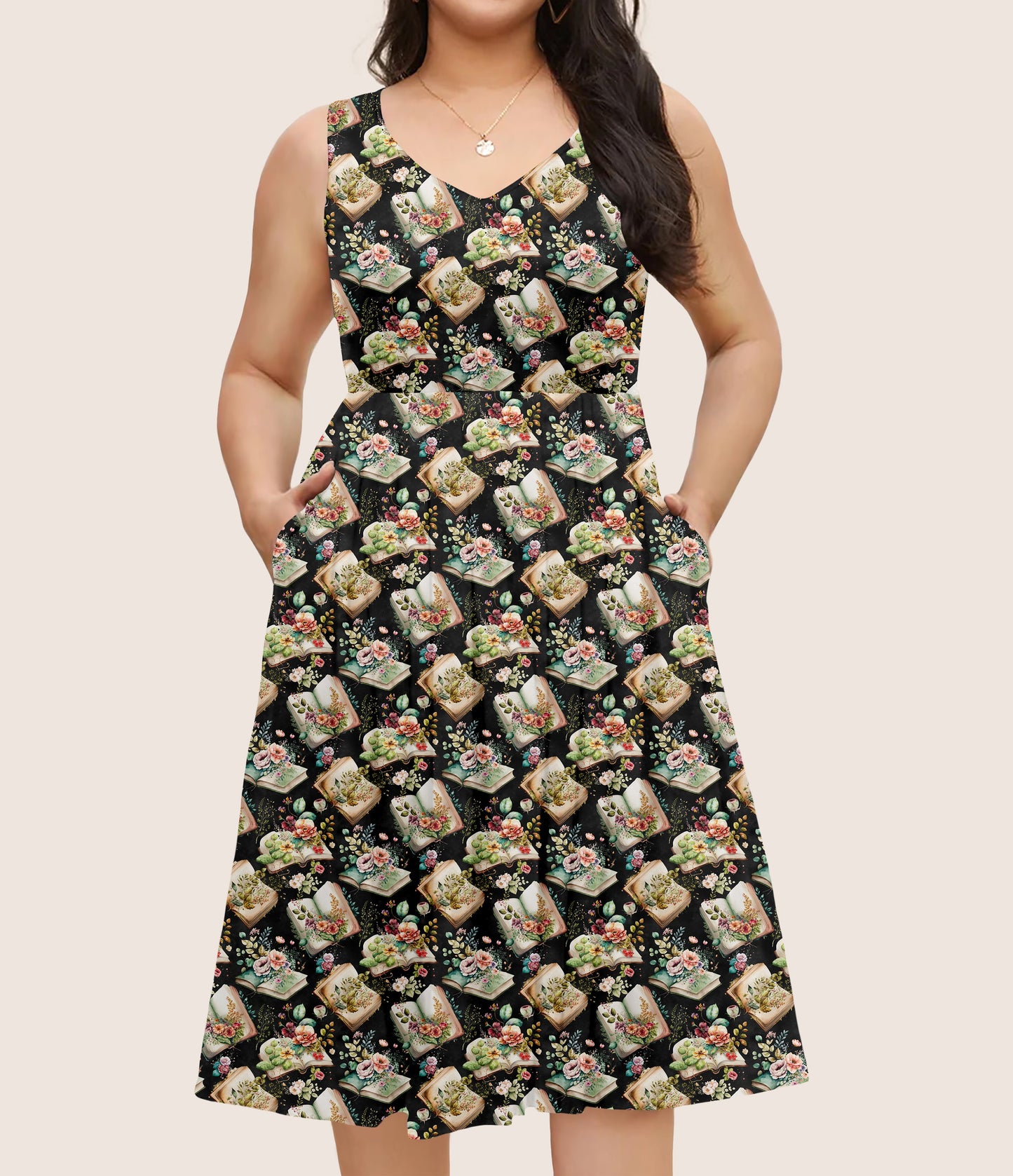 RTS - Botanical Books Pocket Dress