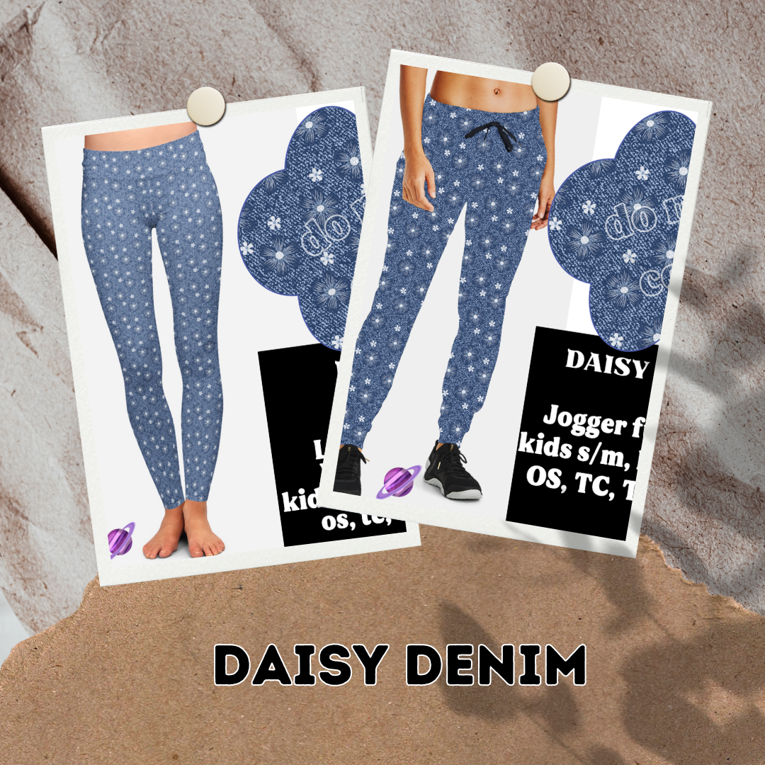 DAISY DENIM- DENIM PATTERN RUN - LEGGING/CAPRI - Like A Duchess
