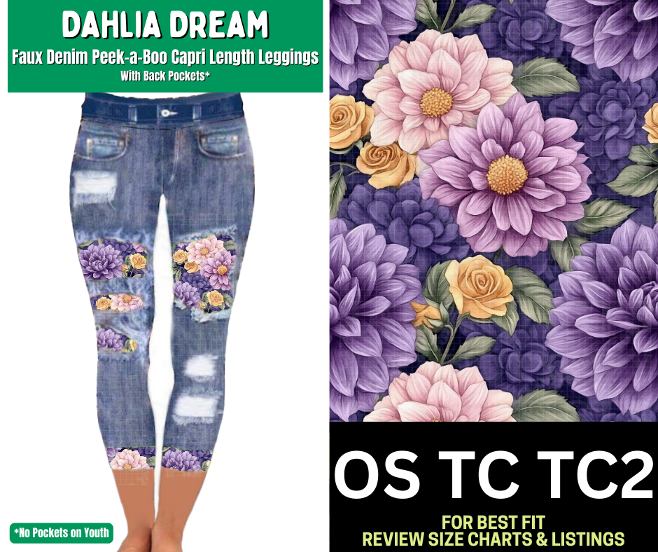 Dahlia Dream Capri Faux Denim Peekaboo - Like A Duchess