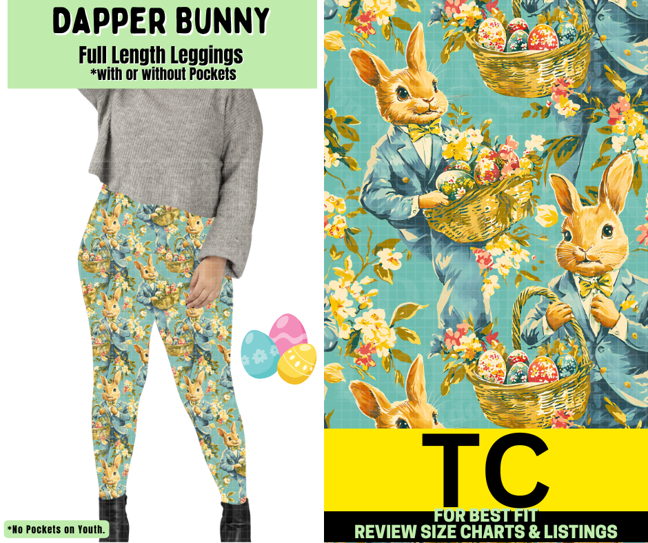 Dapper Bunny Full Length Leggings w/ Pockets - Like A Duchess