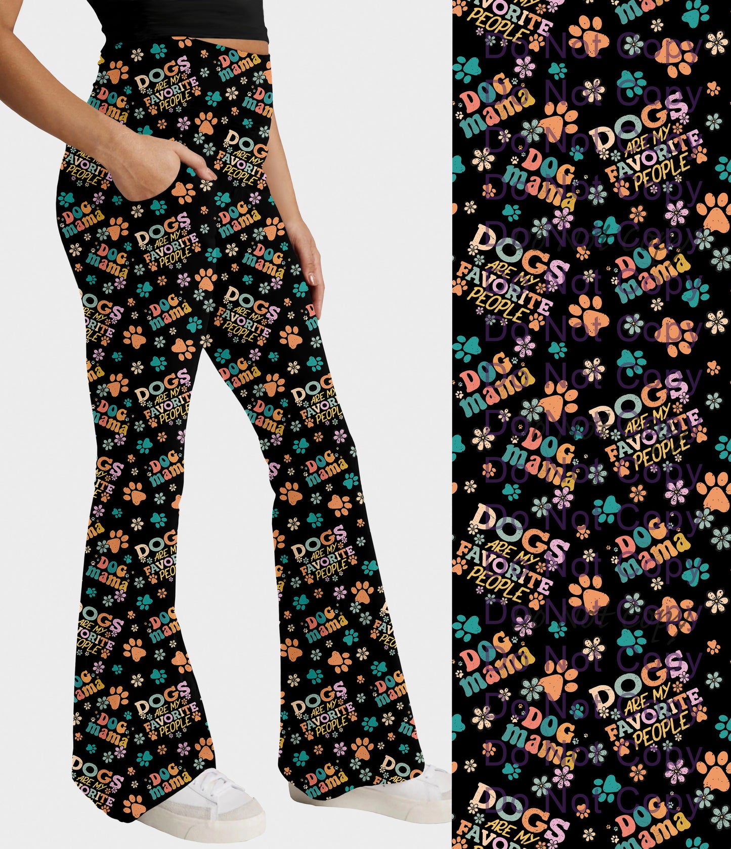 RTS - Dogs are My Favorite Flare Leggings w/ Pockets - Like A Duchess