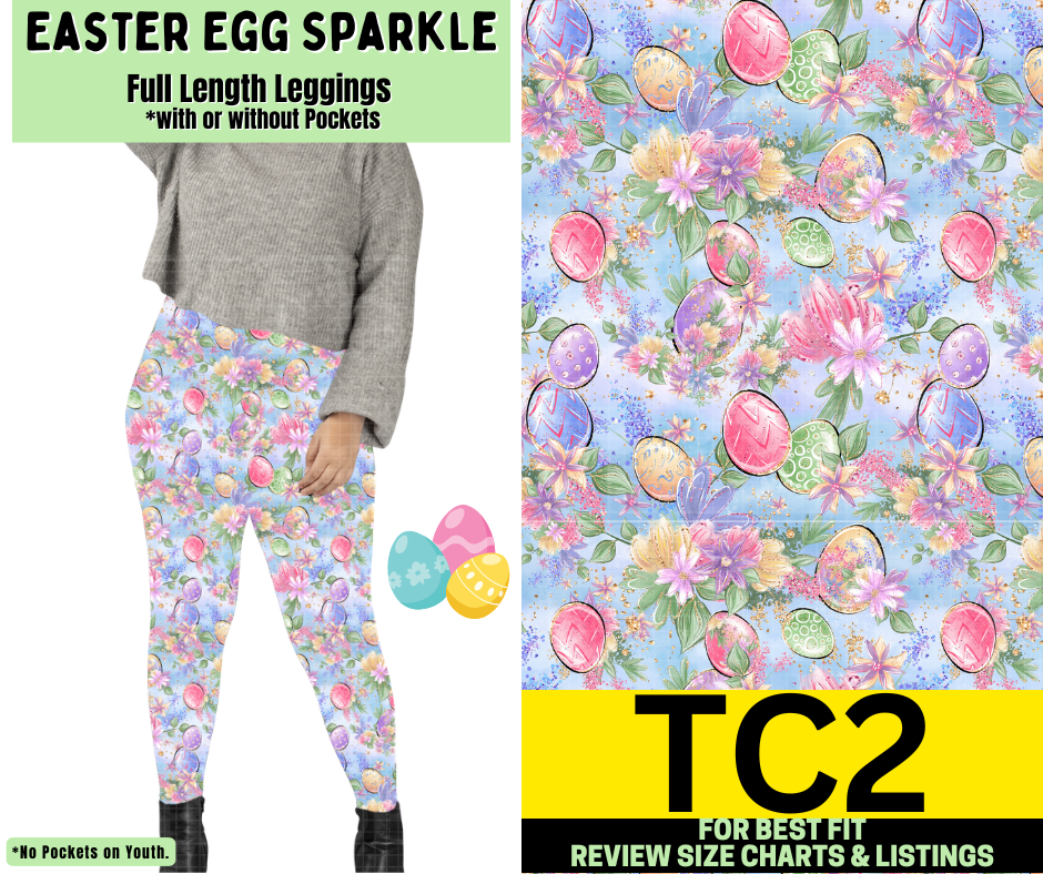 Easter Egg Sparkle Full Length Leggings w/ Pockets - Like A Duchess
