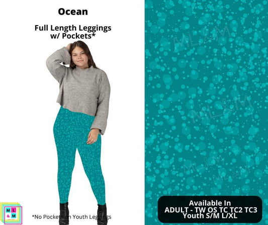 Ocean Full Length Leggings w/ Pockets - Like A Duchess