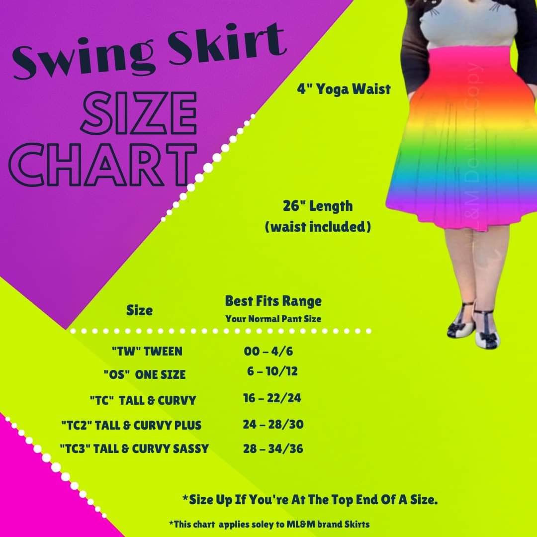 Purple Pink Flower Skulls Swing Skirt