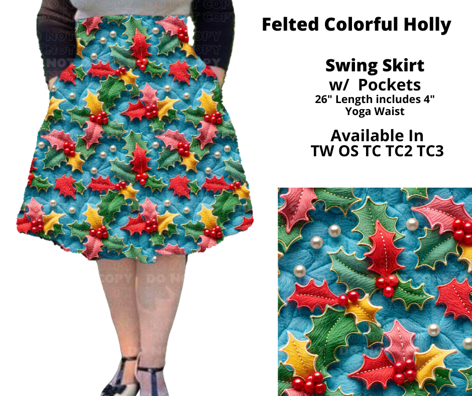 Felted Colorful Holly Swing Skirt - Like A Duchess