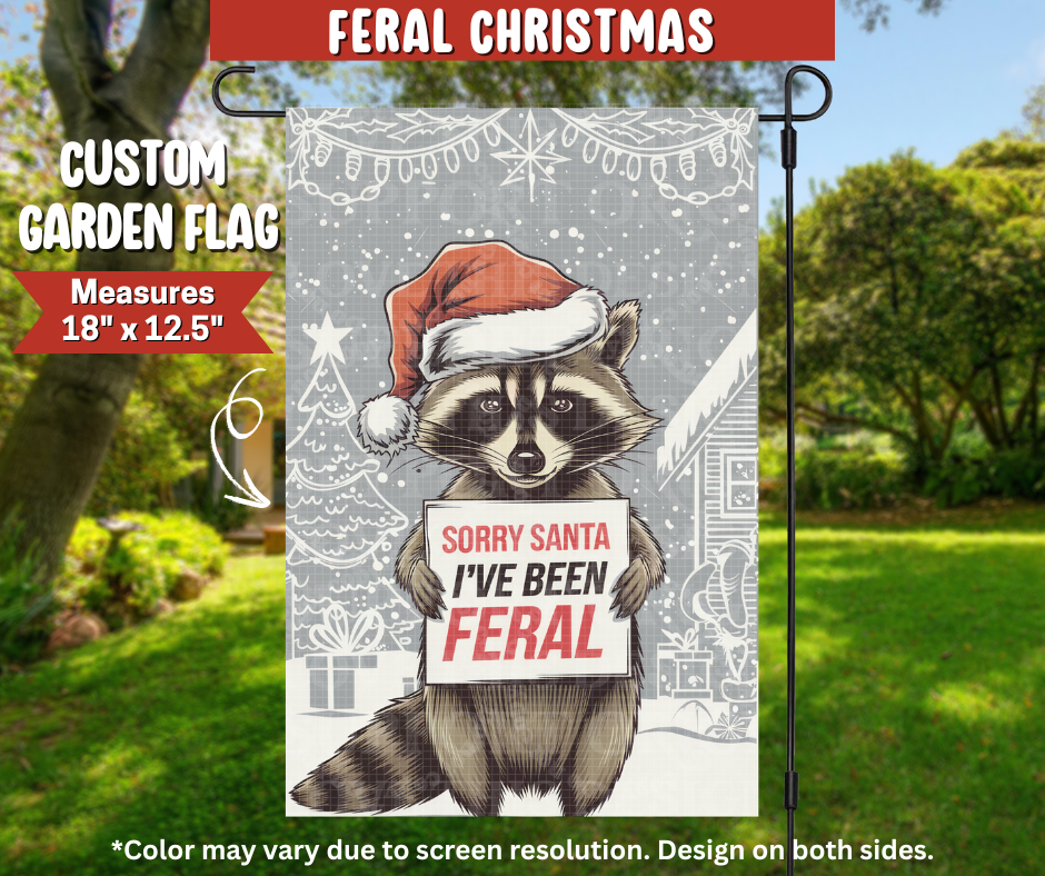 Feral Christmas Garden Flag - Like A Duchess