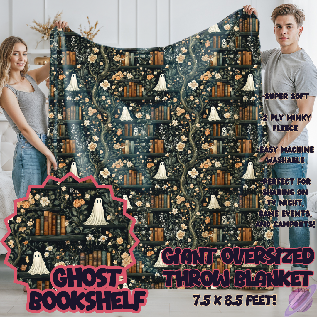 GHOST BOOKSHELF- OVERSIZED THROW BLANKET - Like A Duchess