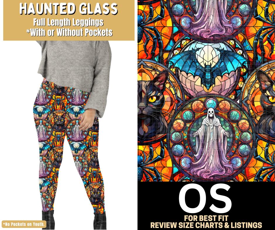 Haunted Glass Full Length Leggings w/ Pockets - Like A Duchess