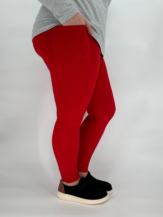 Ruby Red Leggings/Capri w/ Pockets! - Like A Duchess