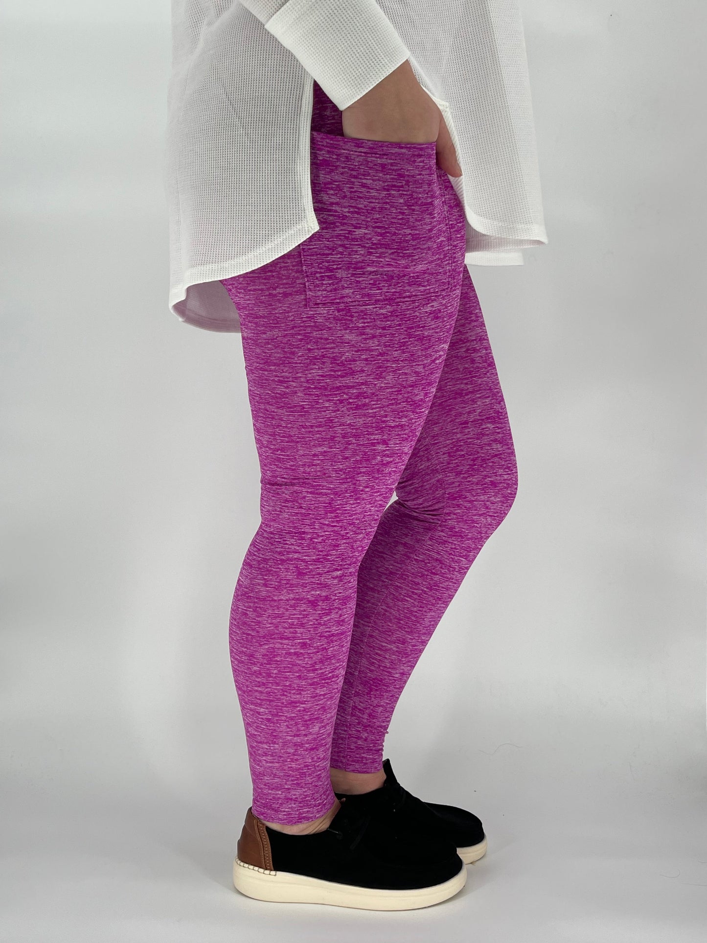Magenta Fleece Leggings w/ Pockets - Like A Duchess