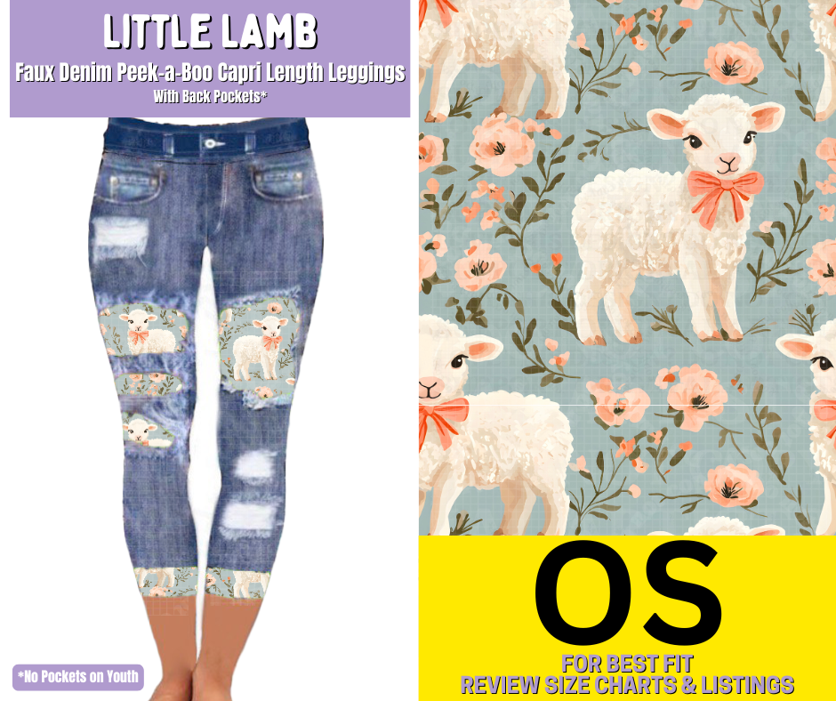 Little Lamb Capri Faux Denim Peekaboo - Like A Duchess
