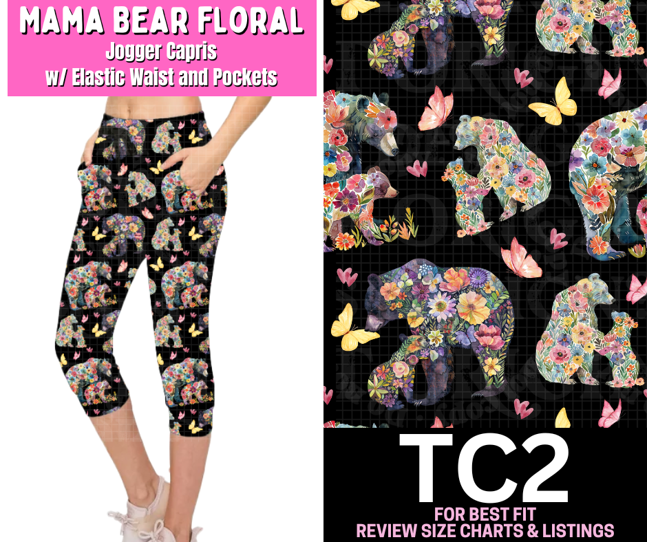 Mama Bear Floral Jogger Capri - Like A Duchess