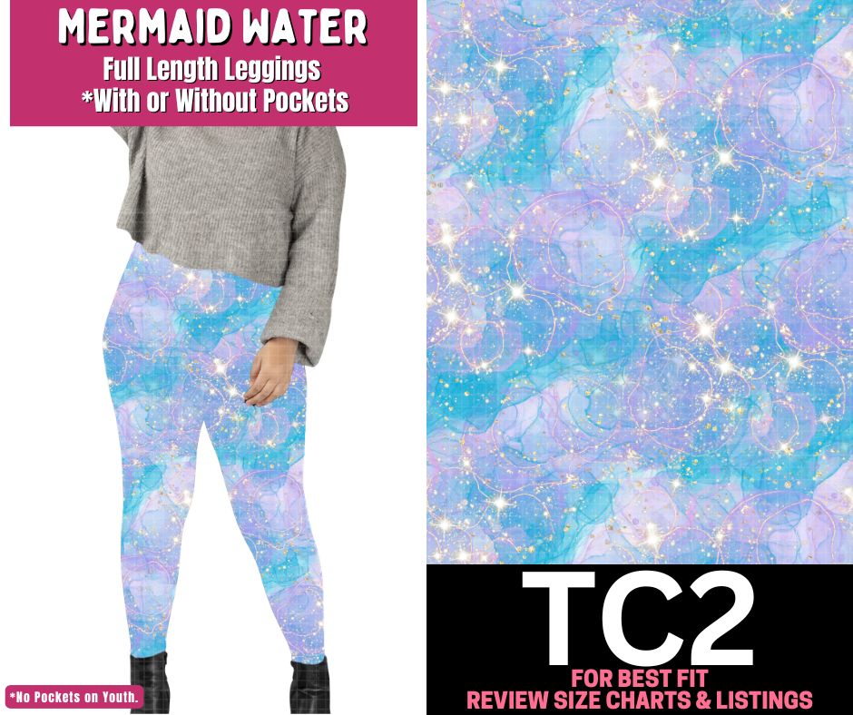 Mermaid Water Full Length Leggings w/ Pockets - Like A Duchess