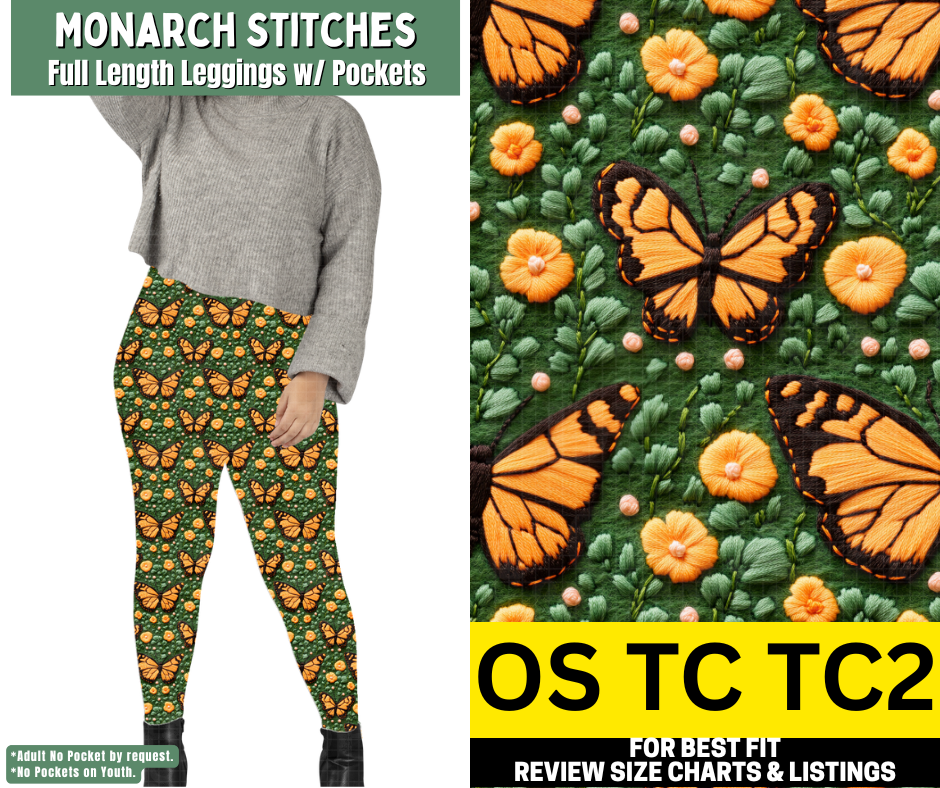 Monarch Stitches Full Length Leggings w/ Pockets - Like A Duchess