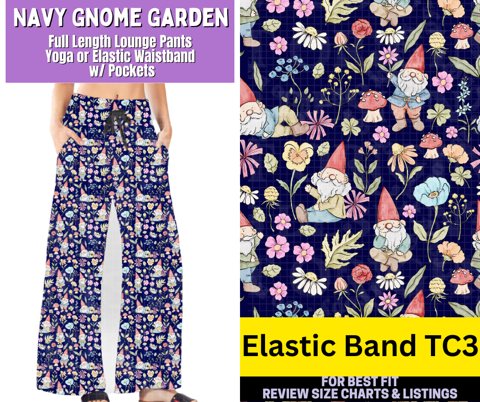 Navy Gnome Garden Full Length Lounge Pants - Like A Duchess