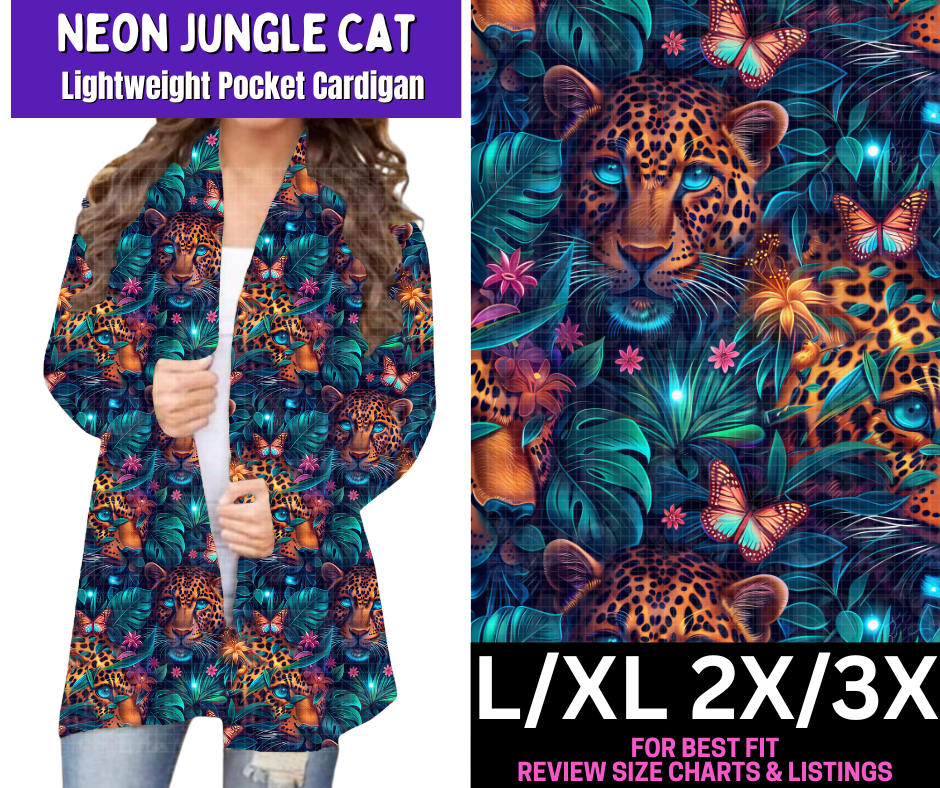 Neon Jungle Cat Pocket Cardigan - Like A Duchess