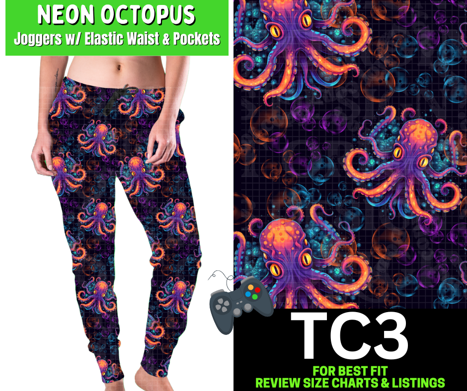 Neon Octopus Joggers - Like A Duchess