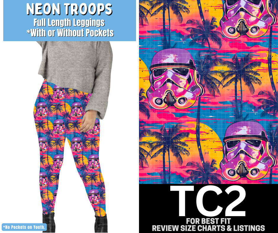 Neon Troops Full Length Leggings w/ Pockets - Like A Duchess