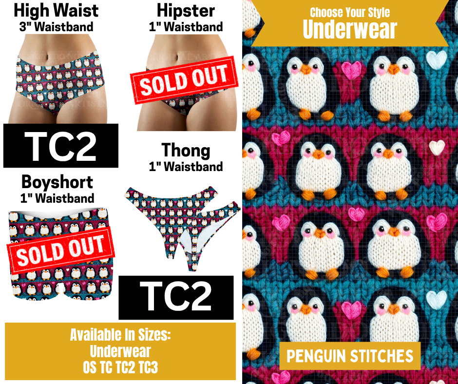 Penguin Stitches High Waist, Thong Underwear - Like A Duchess