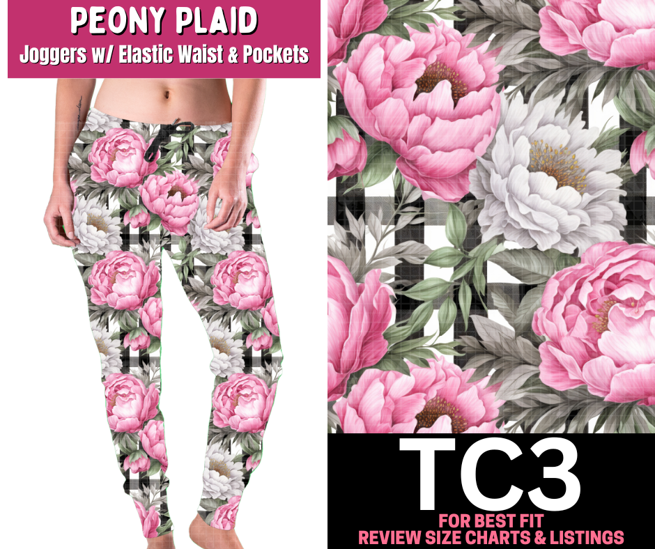 Peony Plaid Joggers - Like A Duchess