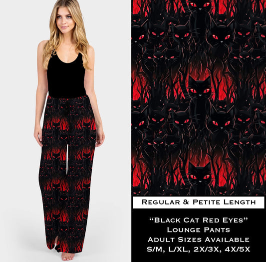 Black Cat Red Eyes Lounge Pants - Like A Duchess