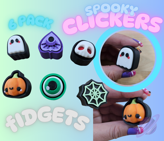 6 PACK- 3D PRINTED SPOOKY CLICKER FIDGETS - Like A Duchess