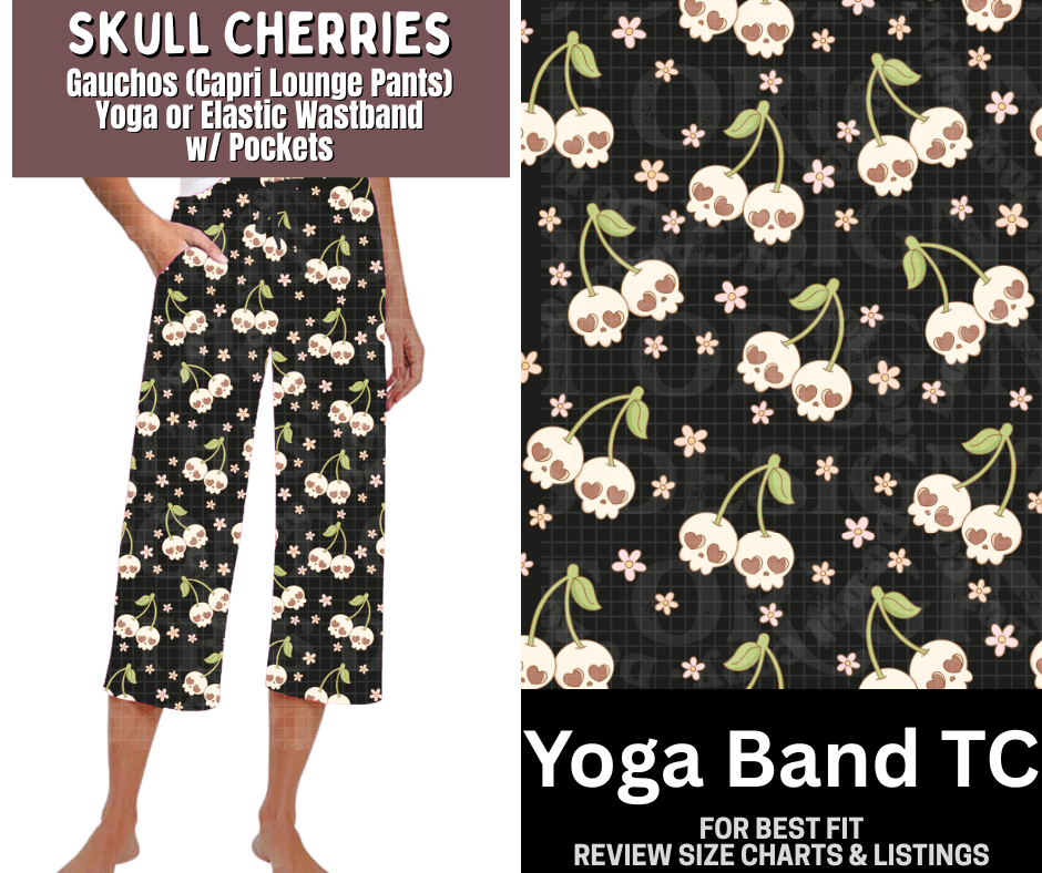 Skull Cherries Capri Gauchos - Like A Duchess