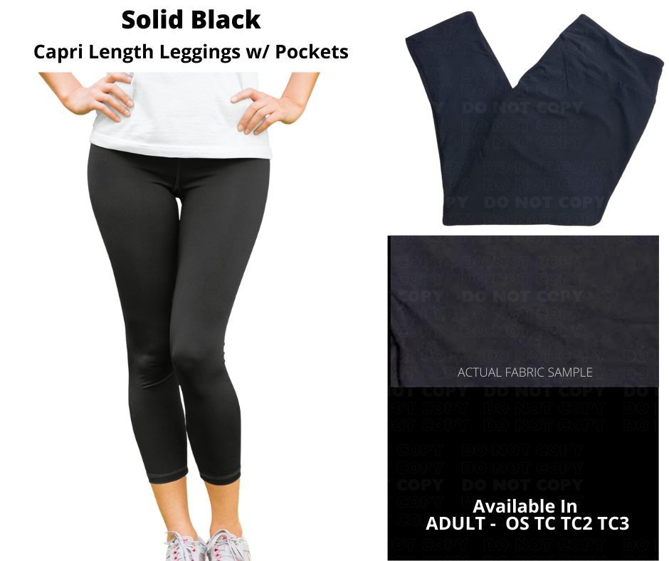 Solid Black Capris w/ Pockets - Like A Duchess