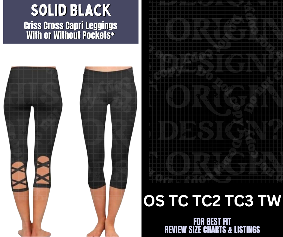 Solid Black Criss Cross Capri w/ Pockets - Like A Duchess