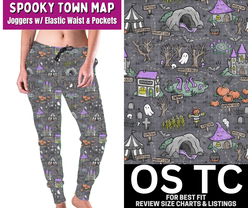 Spooky Town Map Joggers - Like A Duchess