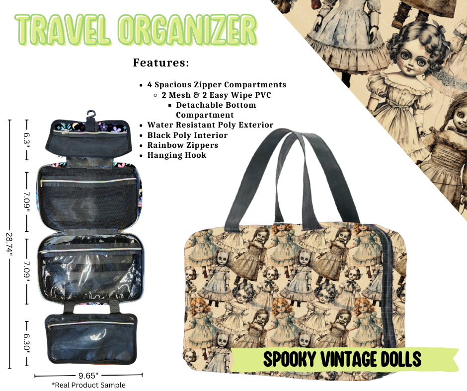 Spooky Vintage Dolls Travel Organizer - Like A Duchess