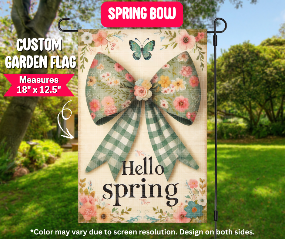 Spring Bow Garden Flag - Like A Duchess