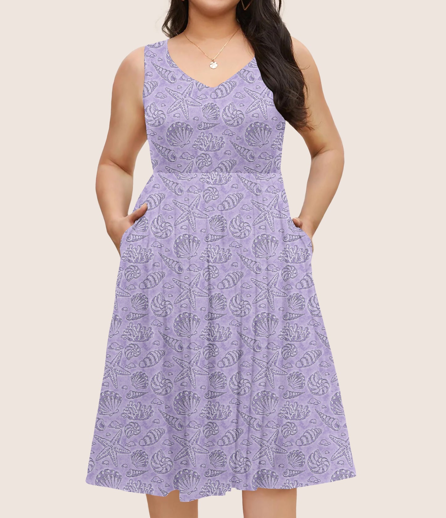 RTS - Stunning Seashells Pocket Dress - Like A Duchess