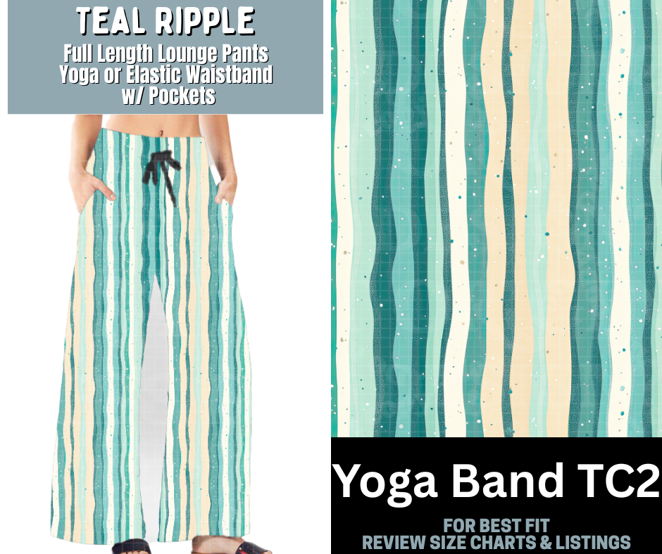 Teal Ripple Full Length Lounge Pants - Like A Duchess
