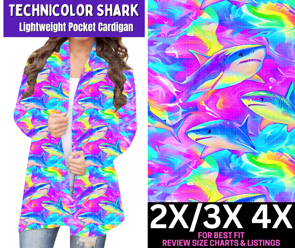 Technicolor Shark Pocket Cardigan - Like A Duchess