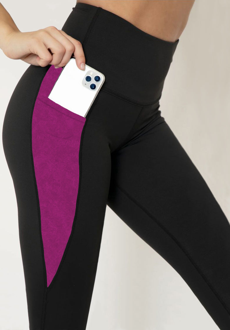 RTS - Very Berry Leggings w/ Triangle Sport Pockets - Like A Duchess