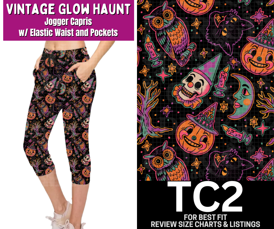Vintage Glow Haunt Jogger Capri - Like A Duchess