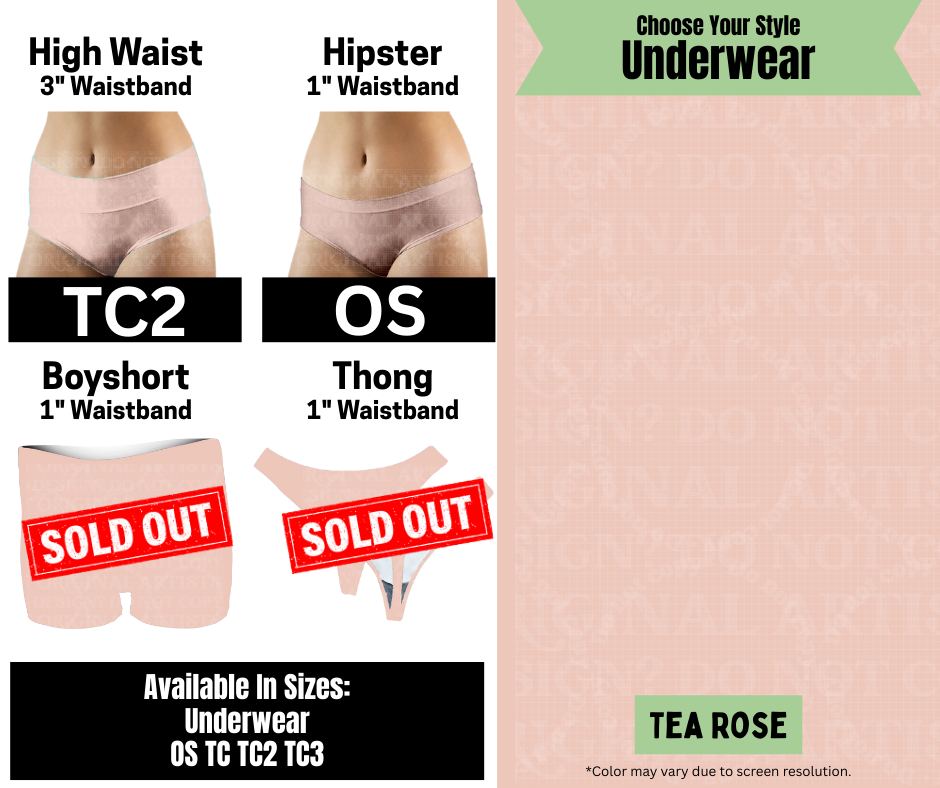 Tea Rose Hipster, High Waist Underwear - Like A Duchess