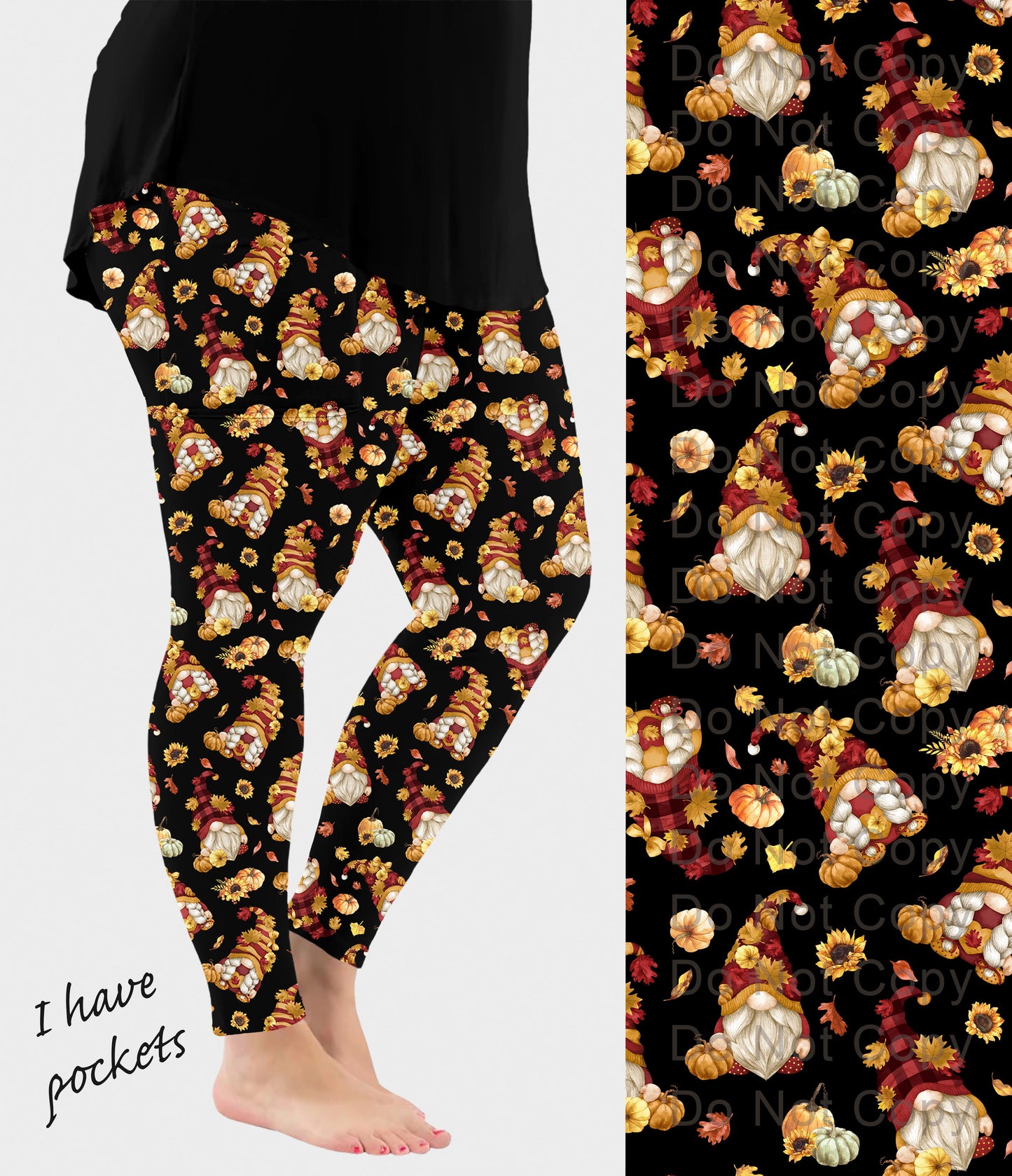 RTS - Autumn Gnomes Leggings w/ Pockets - Like A Duchess