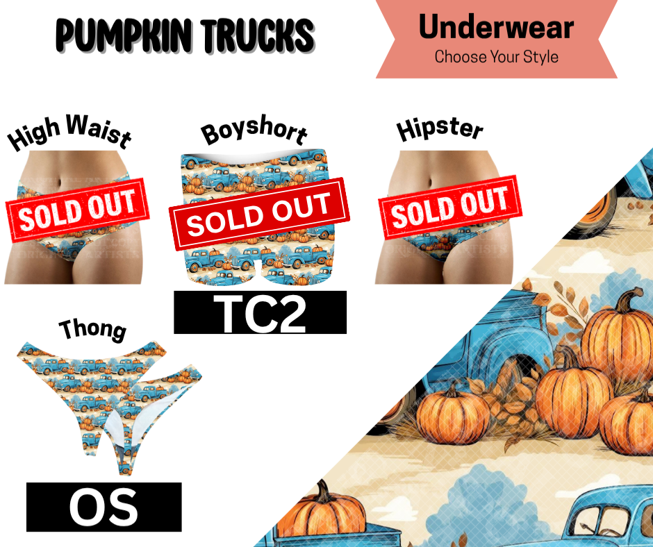 Pumpkin Trucks Thong Underwear - Like A Duchess